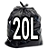 SACO P/LIXO PRETO  20 L 38X58 LEVE - BRASLIXO 20L07PR - Imagem 1