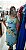 CONJUNTO CANELADO SAIA E CROPPED AZUL/FLORES - Imagem 1