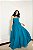 Vestido georgette de seda drapeado azul Cápsula - Imagem 1