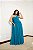 Vestido georgette de seda drapeado azul Cápsula - Imagem 3