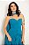 Vestido georgette de seda drapeado azul Cápsula - Imagem 4