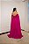 Vestido georgette de seda drapeado fucsia Cápsula - Imagem 4