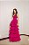 Vestido tule de seda e renda francesa em babados fucsia Cápsula - Imagem 3