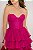 Vestido tule de seda e renda francesa em babados fucsia Cápsula - Imagem 2