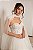 Vestido longo tule de seda em camadas off white noiva - Imagem 2