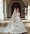 Vestido com sobressaia e flores em bucol italiano off white - Imagem 1