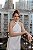 Vestido longo em crepe de seda com cristal off white - Imagem 1