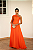 Vestido georgette de seda drapeado laranja Cápsula - Imagem 4