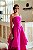 Vestido drapeado tafetá de seda rosa pink Cápsula - Imagem 4