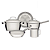 Jogo de Panelas Tramontina Allegra 5 Peças Aço Inox Fundo Triplo e Tampas Inox - Imagem 1