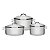 Jogo de Panelas Tramontina Solar 3 Peças em Aço Inox Fundo Triplo 16x16x20cm - Imagem 1