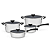 Jogo de Panelas Tramontina Solar Ceramic Aço Inox Fundo Triplo e Interno Cerâmico Grafite 4 Peças - Imagem 1