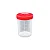 Coletor De Urina 50ml Transparente Tampa Vermelha Sem Pá - Cralplast - Imagem 1