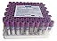 Tubo Para Coleta De Sangue Edta Roxa 4ml Plastico Sil. A Vacuo 100 Unidades - Vacuplast - Imagem 1