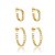 BRINCO DUPLA LISA BANHADO A OURO 18K - Imagem 2