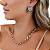 COLAR CHOKER  CORRENTE GARGATILHA RÓDIO BRANCO  45 Cm - Imagem 2