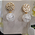 BRINCO BOLA QTZ CRAQUELADO BASE MARTELADA BANHADO A OURO 18K - Imagem 3