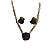 CONJUNTO COLAR E BRINCO PONTO LUZ CRISTAL BLACK 40+5CM BANHADO A OURO 18K - Imagem 2