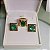 CONJUNTO BRINCO E ANEL ZIRCONIA VERDE BANHADO OURO 18K Nº19 - Imagem 2