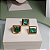 CONJUNTO BRINCO E ANEL ZIRCONIA VERDE BANHADO OURO 18K Nº19 - Imagem 5