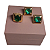 CONJUNTO BRINCO E ANEL ZIRCONIA VERDE BANHADO OURO 18K Nº19 - Imagem 3