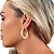 BRINCO OVAL ZIRCÔNIA BANHADO OURO 18K - Imagem 1