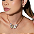 CONJUNTO BRINCO E COLAR DE BORBOLETA 38CM ZIRC BANHADO OURO 18K - Imagem 1