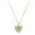 CONJUNTO BRINCO E COLAR VERDE 40CM ZIRC BANHADO A OURO 18K - Imagem 2