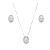 CONJUNTO BRINCO E COLAR ZIRCONIA E PÉROLA BANHADO RÓDIO BRANCO - Imagem 1