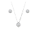 CONJUNTO BRINCO E COLAR 45CM ZIRC E PEROLA BANHADO RÓDIO BRANCO - Imagem 1