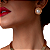 BRINCO PEROLA E ZIRCONIA BANHADO OURO 18K - Imagem 1