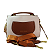 BOLSA  FASHION & BAGS MÉDIA BRANCA COM MARROM CAFÉ FEMININA BÁU - Imagem 1