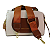 BOLSA  FASHION & BAGS MÉDIA BRANCA COM MARROM CAFÉ FEMININA BÁU - Imagem 2