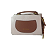BOLSA  FASHION & BAGS MÉDIA BRANCA COM MARROM CAFÉ FEMININA BÁU - Imagem 4