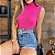 Blusa Feminina Tricot Garrafinha Gola Alta Canelado - Imagem 1