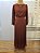 Vestido longo marsala plissado em crepe - Imagem 1