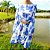 Vestido midi Flor azul anil - Imagem 1
