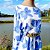 Vestido midi Flor azul anil - Imagem 3