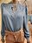Blusa manga longa azul renda laise 🩵 - Imagem 1