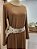 Vestido longo malha canelada marrom - Imagem 3