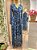Vestido longo tule estampa azul - Imagem 1