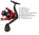 Molinete de Pesca Sahara Pescador 3 Rolamentos Drag 5 KG Tamanhos 3000 4000 5000 6000 7000 Corpo e Manivela de Grafite Cor Preto com Vermelho - Imagem 2