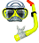 Máscara de Mergulho Silicone Snorkel com Válvula e Quebra Ondas Infantil Sahara Cores Disponíveis Amarelo, Azul, Verde e Rosa - Imagem 1