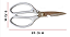 Tesoura De Cozinha Multiuso 21 cm para peixe pesca cozinha Cores Disponíveis Prata e Dourada - Imagem 2