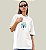 Camiseta Oversized Feminina Branca Algodão Premium WSS Floral Surf - Imagem 1