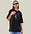 Camiseta Oversized Feminina Preta Algodão Premium WSS Skull Skate - Imagem 1