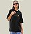 Camiseta Oversized Feminina Preta Algodão Premium WSS Yellow Bloom - Imagem 2