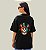 Camiseta Oversized Feminina Preta Algodão Premium WSS Scarcat - Imagem 3