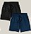 Kit 2 Bermudas Academia Corrida Praia Masculina Elastano Premium Tactel WSS Basic Preto e Azul - Imagem 1