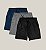 Kit 3 Bermudas Academia Corrida Praia Masculina Elastano Premium Tactel WSS Basic Preto, Azul e Cinza - Imagem 1